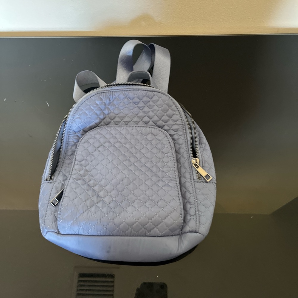 Cynthia Rowley Quilted Blue Backpack With Matching Wallet